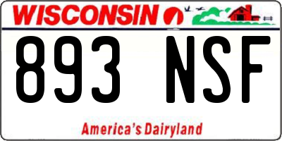WI license plate 893NSF