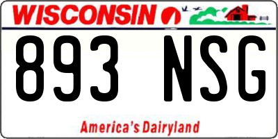 WI license plate 893NSG