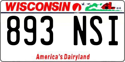 WI license plate 893NSI