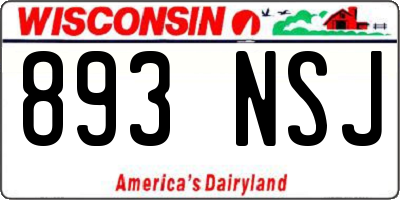 WI license plate 893NSJ