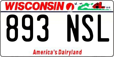 WI license plate 893NSL
