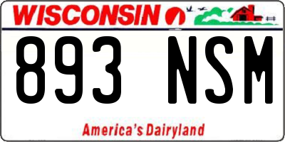 WI license plate 893NSM