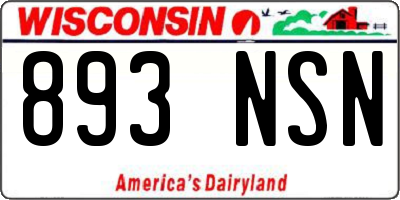 WI license plate 893NSN