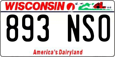 WI license plate 893NSO