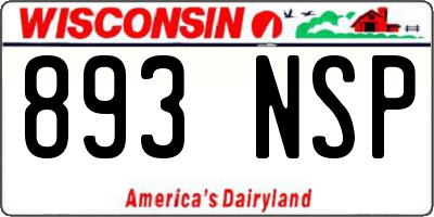 WI license plate 893NSP