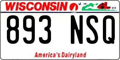 WI license plate 893NSQ