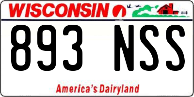 WI license plate 893NSS