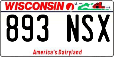 WI license plate 893NSX