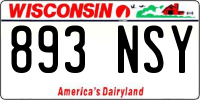 WI license plate 893NSY