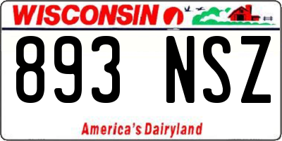 WI license plate 893NSZ