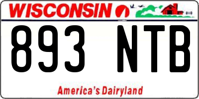 WI license plate 893NTB