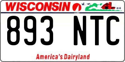 WI license plate 893NTC