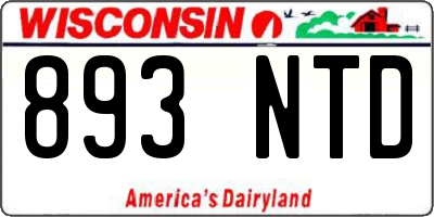 WI license plate 893NTD