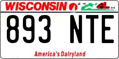 WI license plate 893NTE