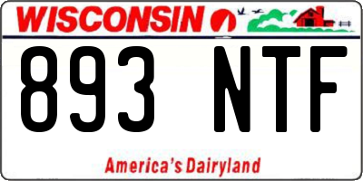 WI license plate 893NTF
