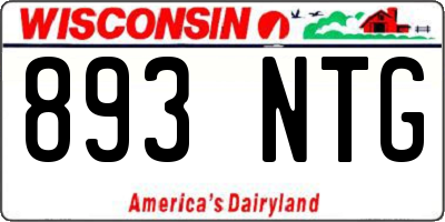 WI license plate 893NTG