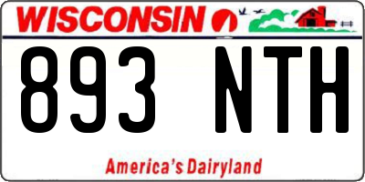 WI license plate 893NTH