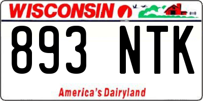 WI license plate 893NTK