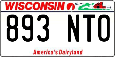 WI license plate 893NTO