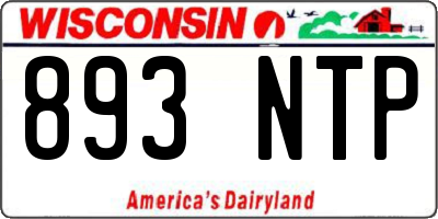 WI license plate 893NTP