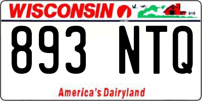 WI license plate 893NTQ