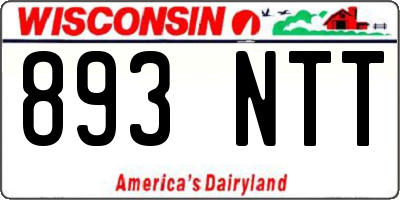 WI license plate 893NTT