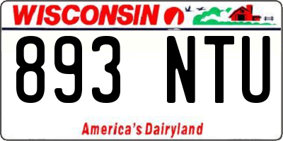 WI license plate 893NTU