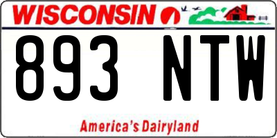 WI license plate 893NTW