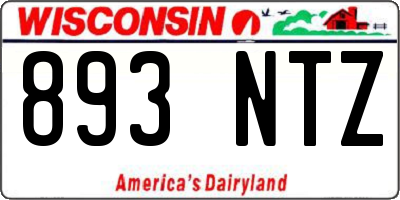 WI license plate 893NTZ