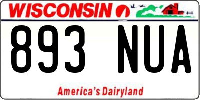 WI license plate 893NUA