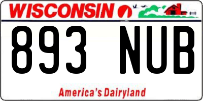 WI license plate 893NUB