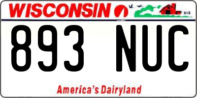 WI license plate 893NUC
