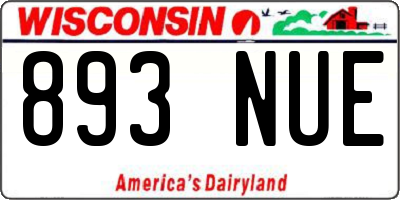 WI license plate 893NUE