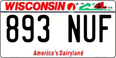 WI license plate 893NUF
