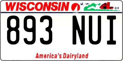 WI license plate 893NUI