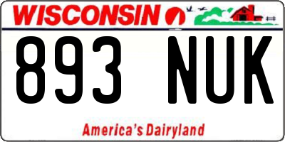 WI license plate 893NUK