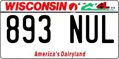 WI license plate 893NUL
