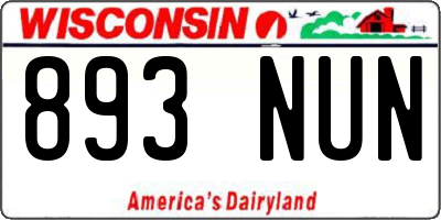 WI license plate 893NUN