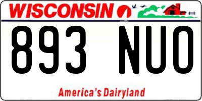 WI license plate 893NUO