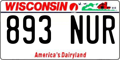 WI license plate 893NUR