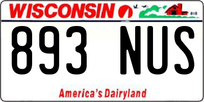 WI license plate 893NUS