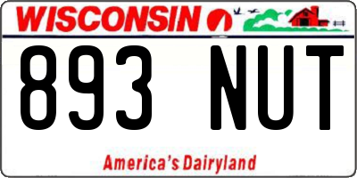 WI license plate 893NUT