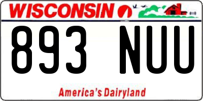 WI license plate 893NUU
