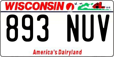 WI license plate 893NUV