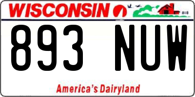 WI license plate 893NUW