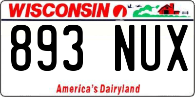 WI license plate 893NUX