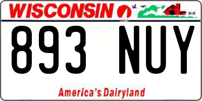 WI license plate 893NUY