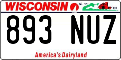 WI license plate 893NUZ