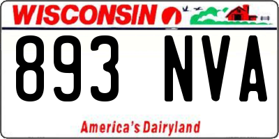 WI license plate 893NVA