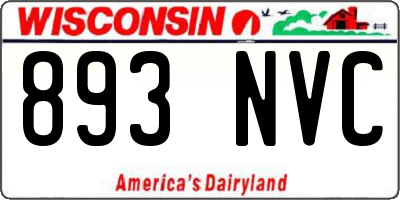 WI license plate 893NVC